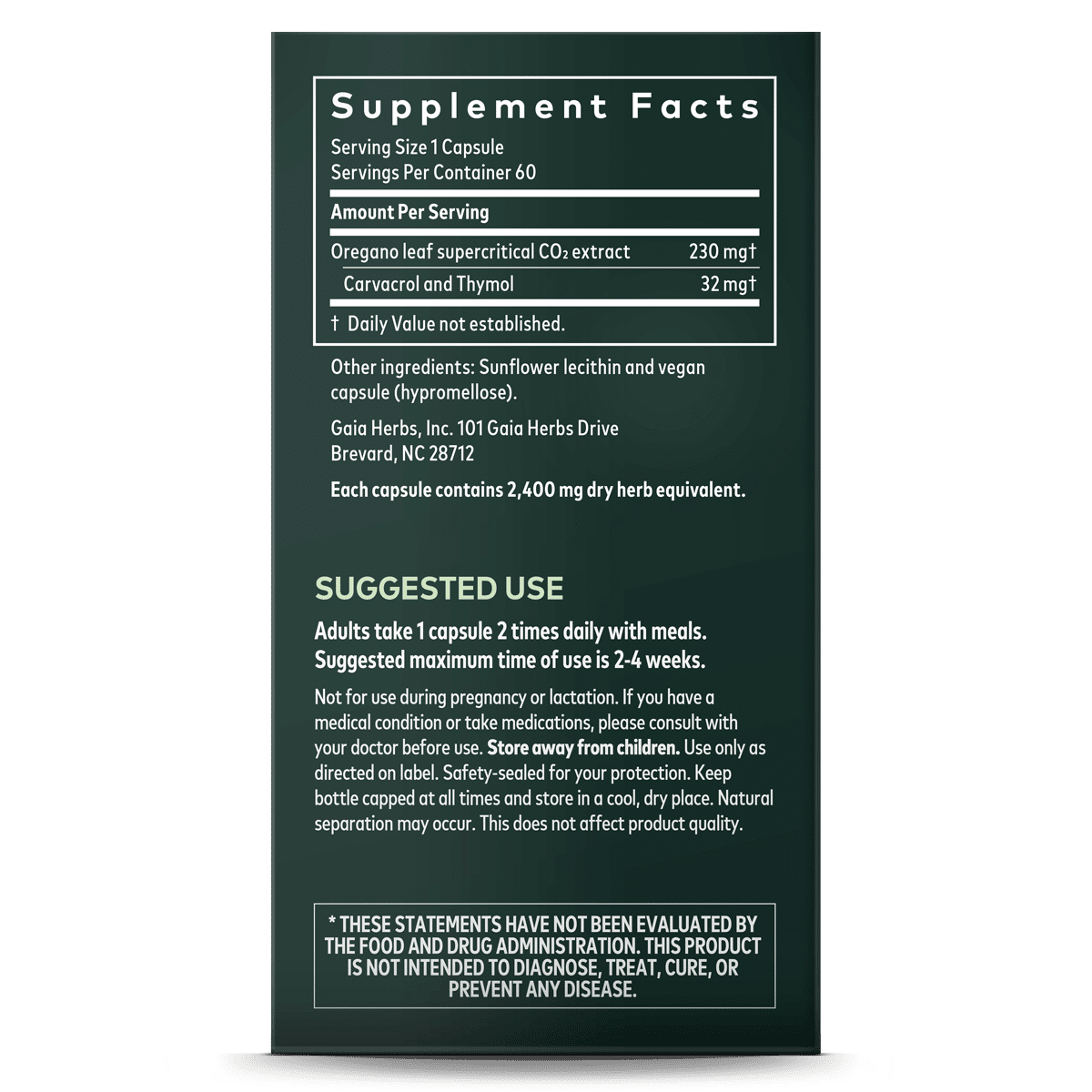 Gaia herbs oil of oregano label21 , Puur & zorgvuldig gekozen