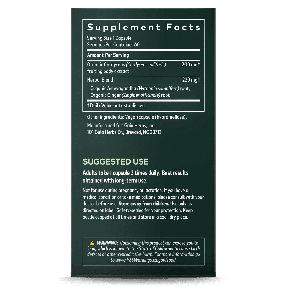 Gaia herbs adaptogen performance label2 , Een bewuste keuze voor kwaliteit