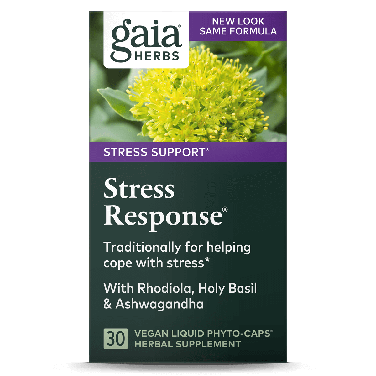 Gaia herbs stress response label1 , Hoogwaardige natuurlijke producten