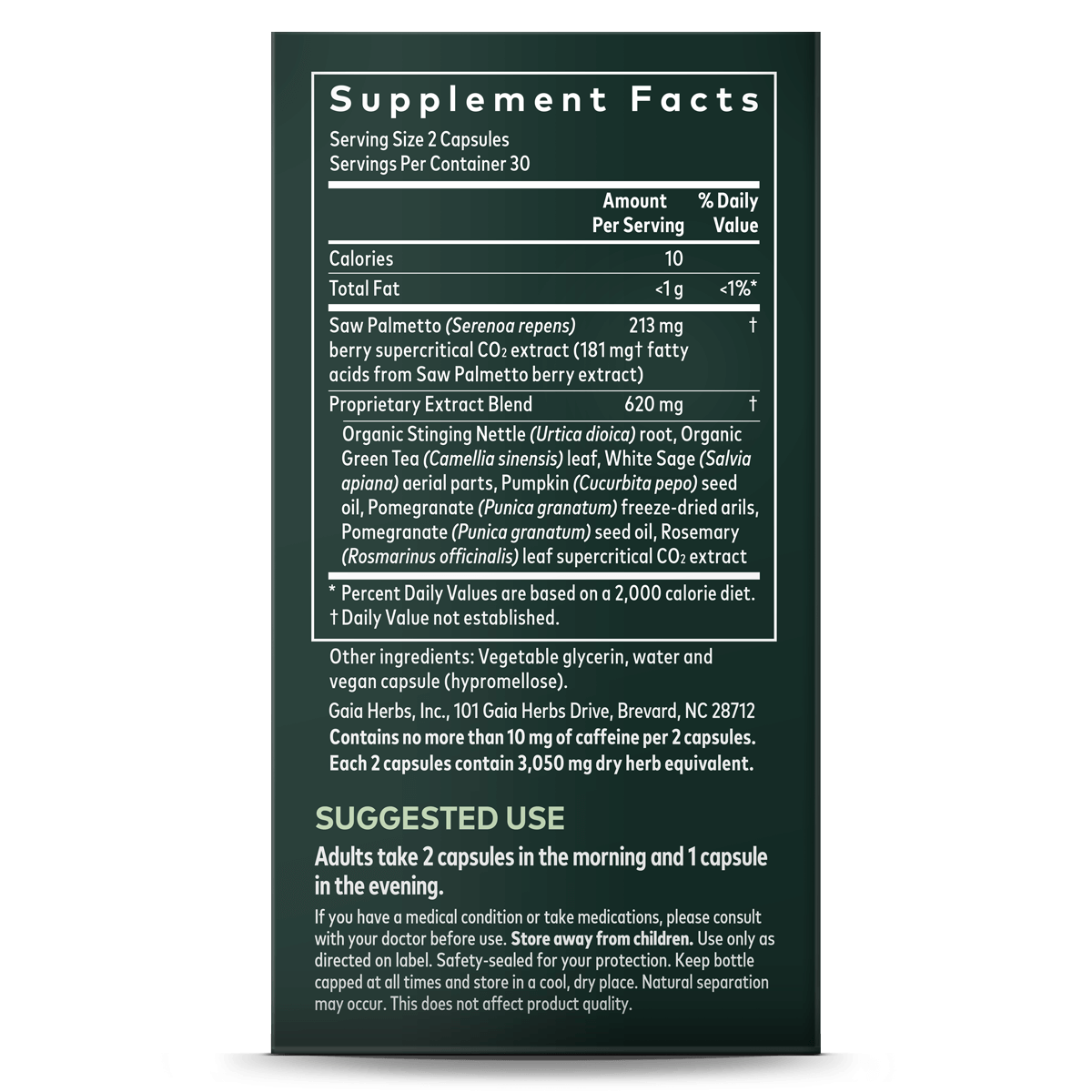 Gaia herbs prostate health label2 , Kwaliteit en puurheid gegarandeerd