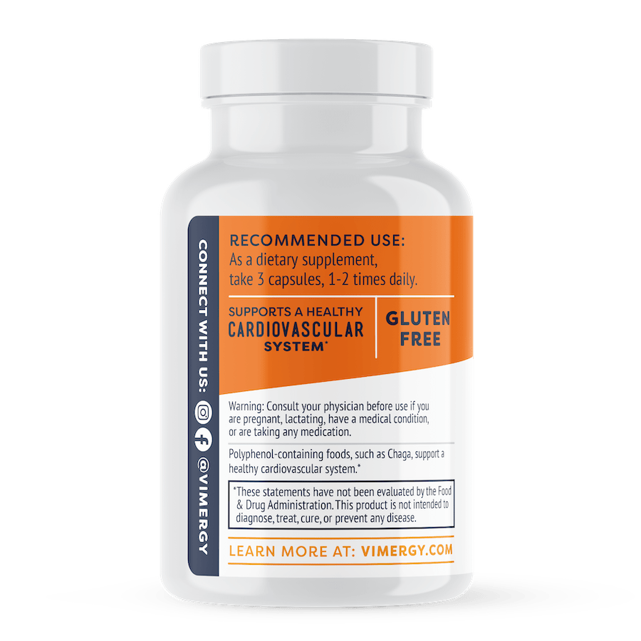 Chaga extract caps vimergy left  , Duurzaam en zorgvuldig uitgekozen