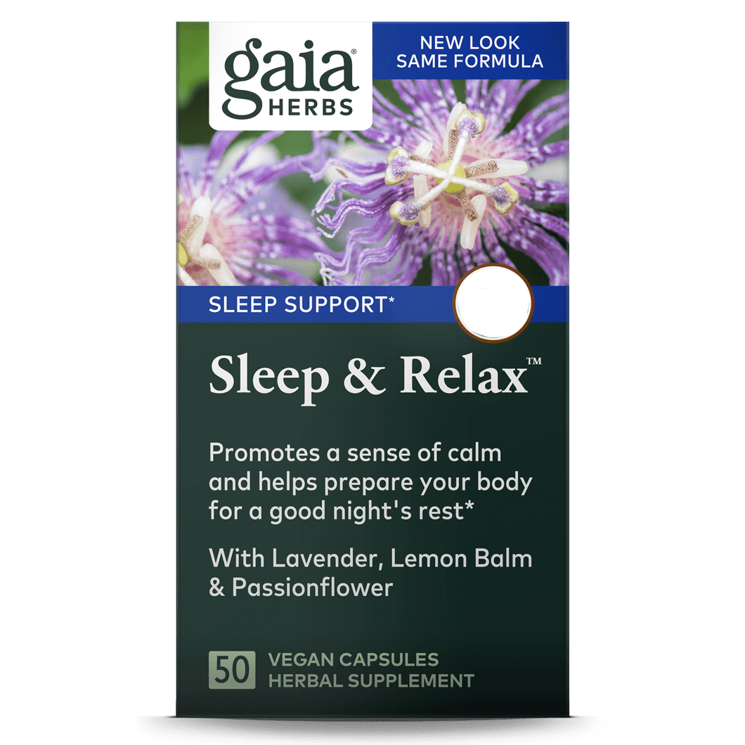 Gaia herbs sleep and relax label , Zorgvuldig geselecteerd bij Morgen is Nu