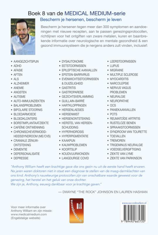 Brain saver protocollen achterkant anthony william , Zorgvuldig geselecteerd bij Morgen is Nu