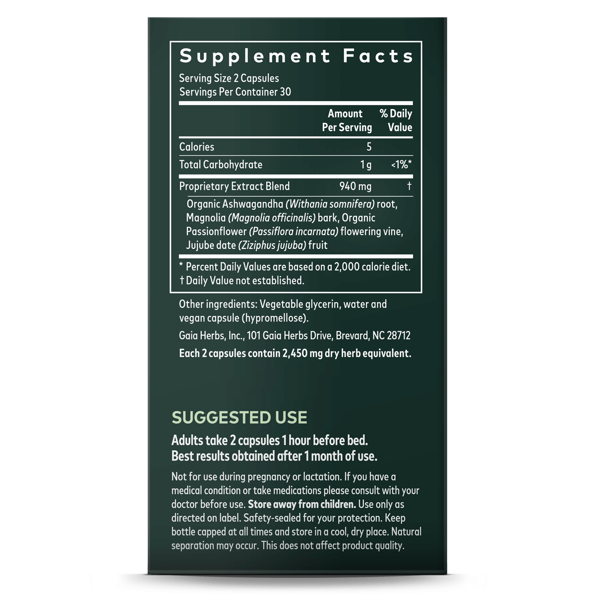 Gaia herbs sleepthru label2 , Kwaliteit en puurheid gegarandeerd