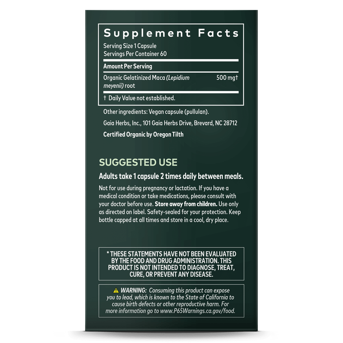 Gaia herbs maca root label2 , Speciaal geselecteerd voor jou