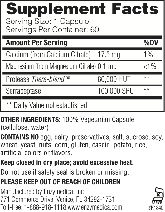Enzymedica serragold 60caps facts , Zorgvuldig geselecteerd bij Morgen is Nu