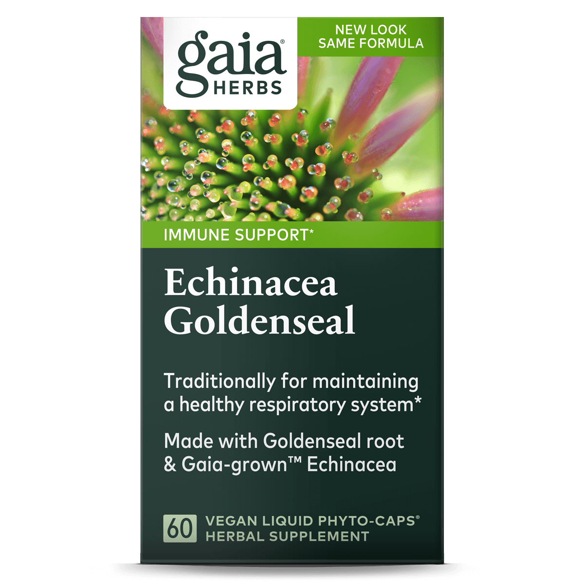 Gaia herbs echinacea goldenseal label1 , Puur & zorgvuldig gekozen