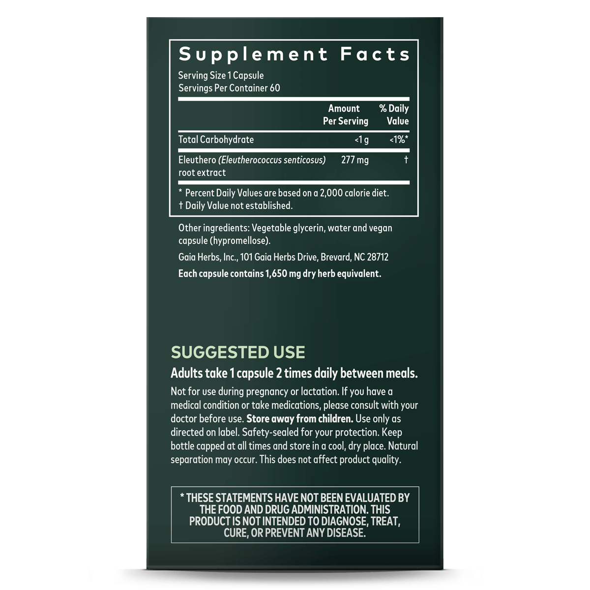 Gaia herbs eleuthero root label2 , Ontdek de kracht van pure ingredi?nten