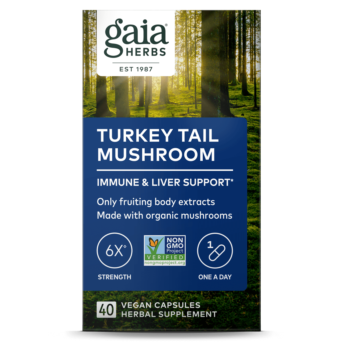 Gaia herbs turkey tail mushroom label1 , Duurzaam en zorgvuldig uitgekozen