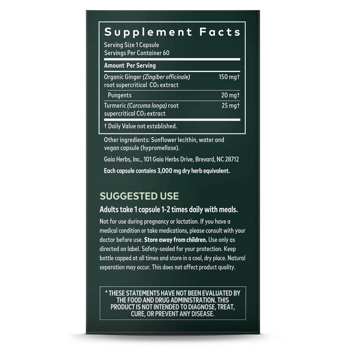 Gaia herbs ginger supreme label2 , Ontdek de kracht van pure ingredi?nten