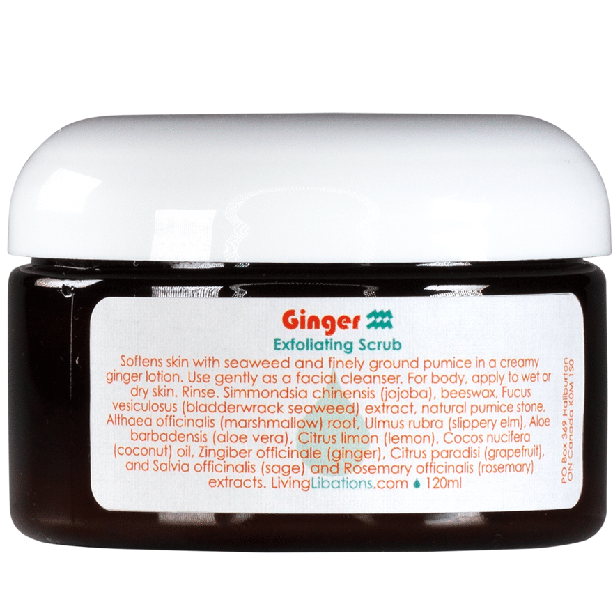 Ginger scrub living libations  , Met zorg samengesteld