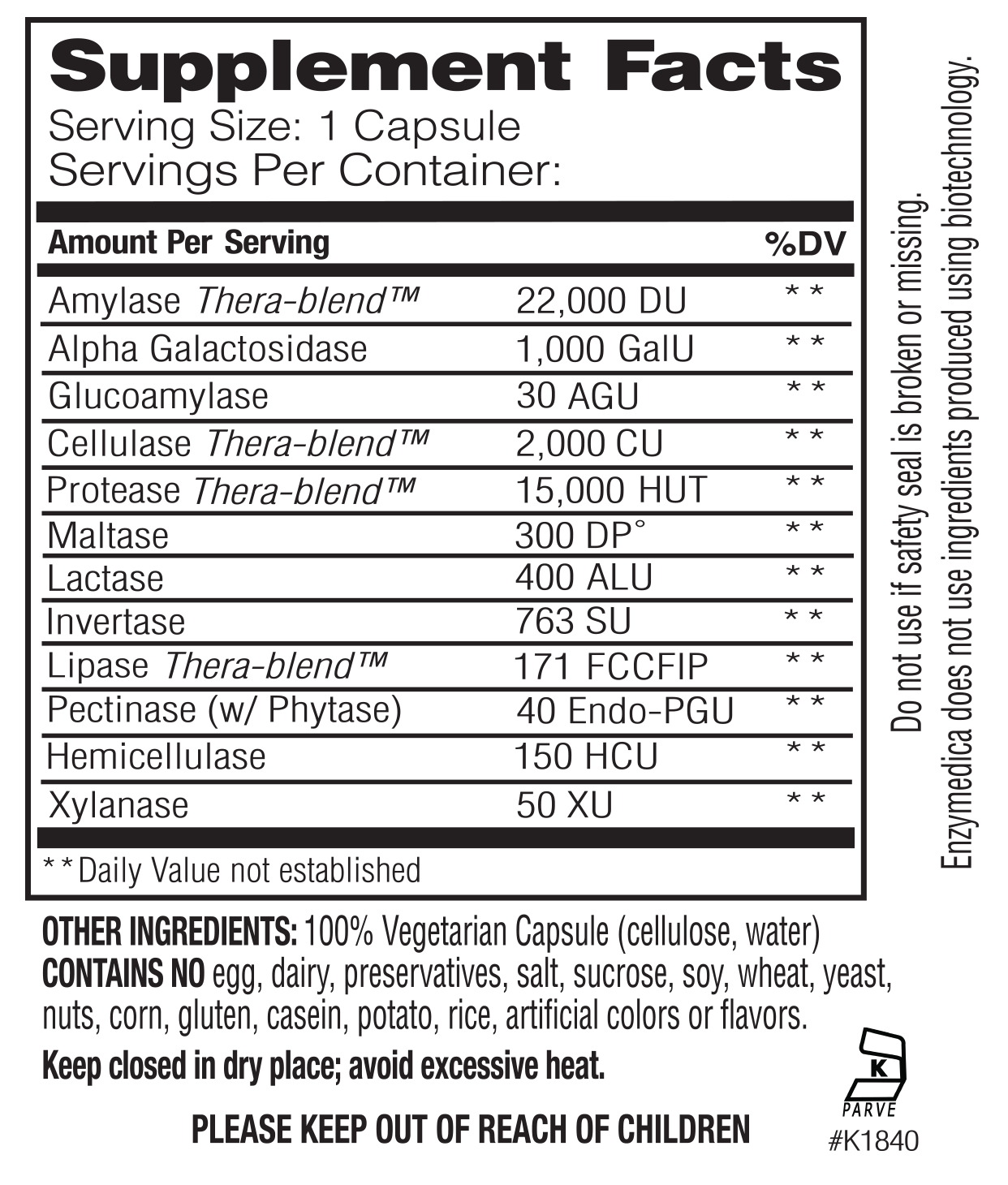 Enzymedica veggiegest facts , Ontdek de kracht van pure ingredi?nten