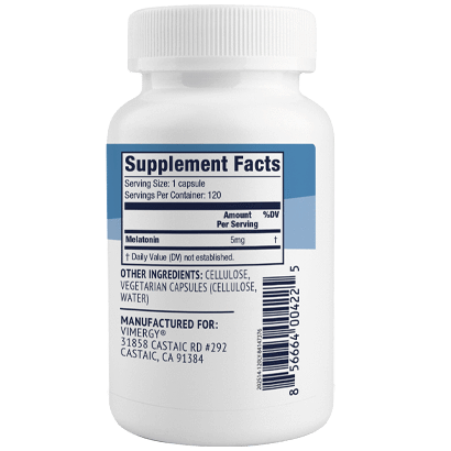 Melatonin vimergy label , Kwaliteit en puurheid gegarandeerd