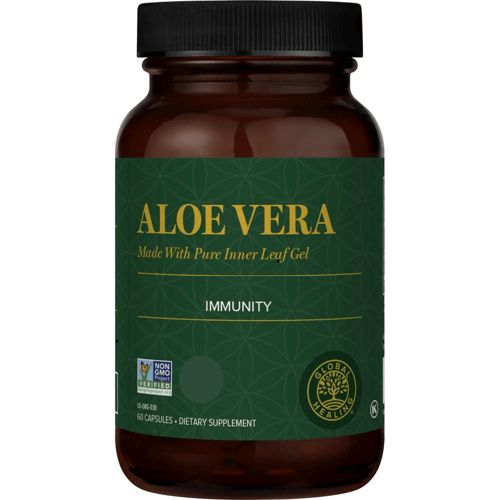 Aloe vera 60capsules global healing , Met zorg samengesteld