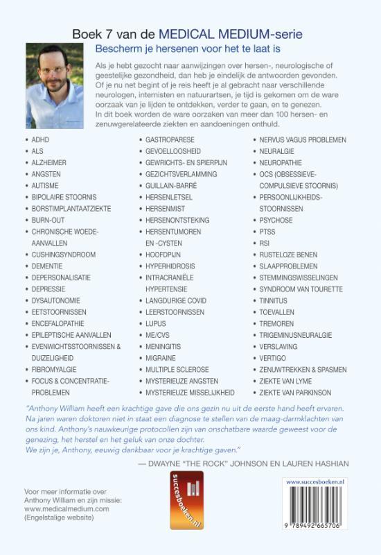 Brain saver back anthony william , Hoogwaardige natuurlijke producten