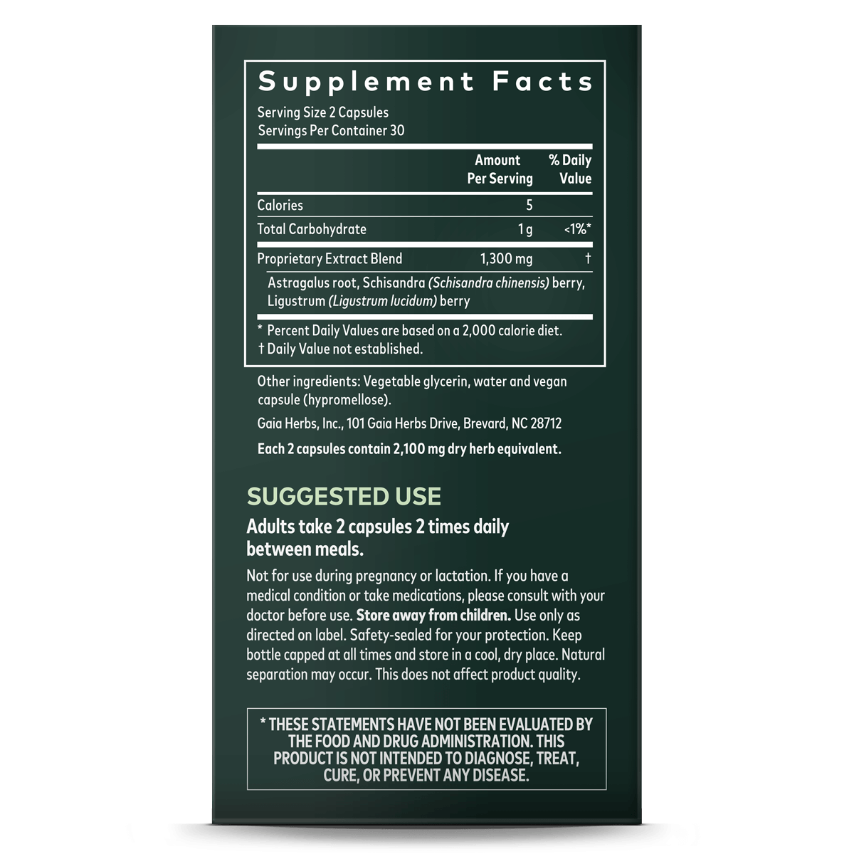 Gaia herbs astragalus supreme label2 , Puur & zorgvuldig gekozen