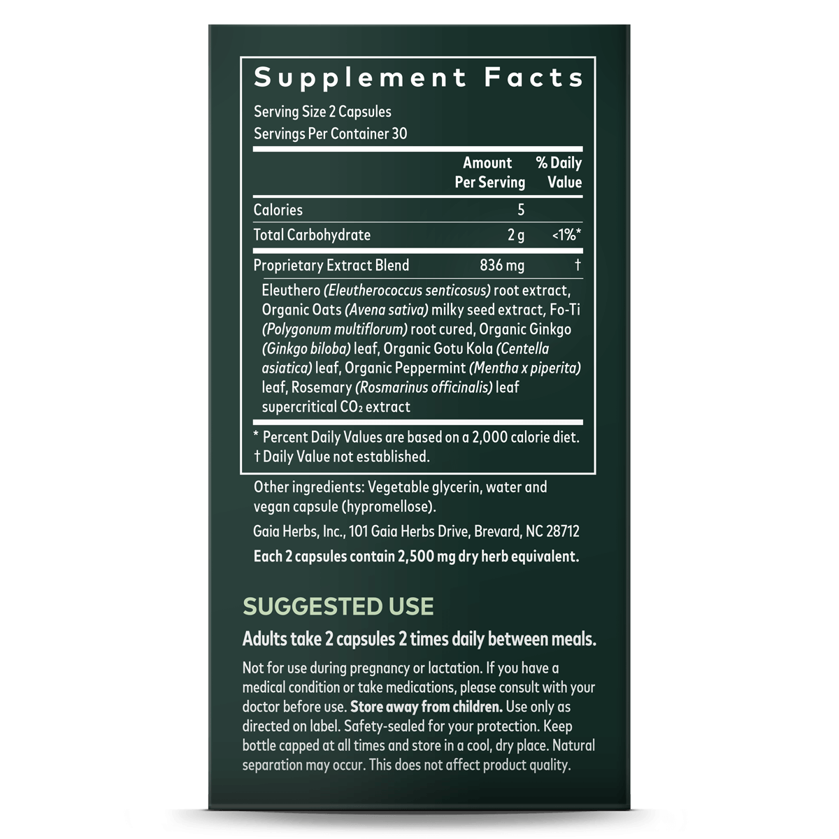 Gaia herbs mental alert label2 , Ontdek de kracht van pure ingredi?nten