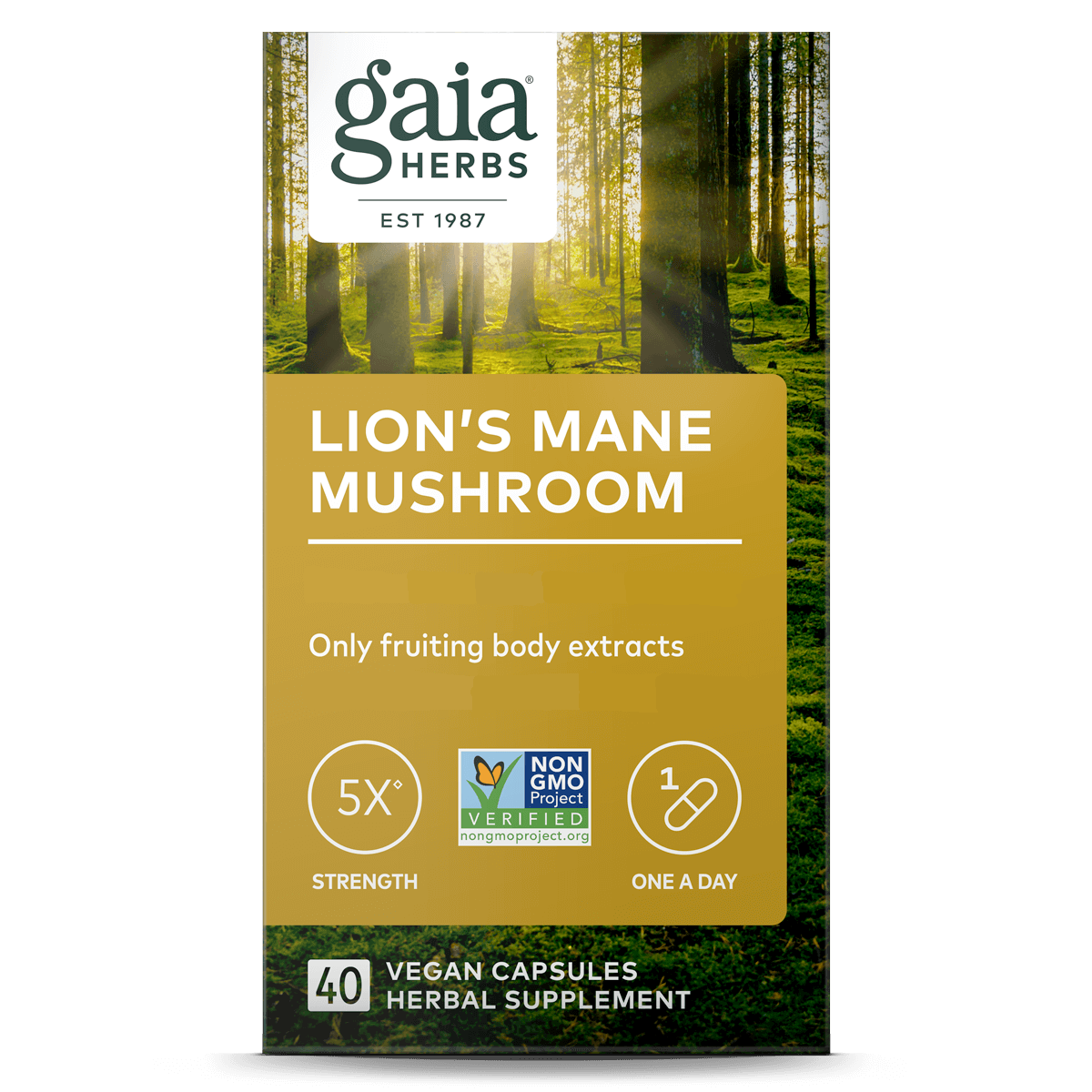Gaia herbs lions mane mushroom label1 1 , Puur & zorgvuldig gekozen