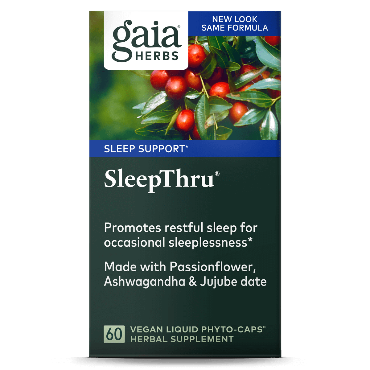 Gaia herbs sleepthru label1 , Hoogwaardige natuurlijke producten