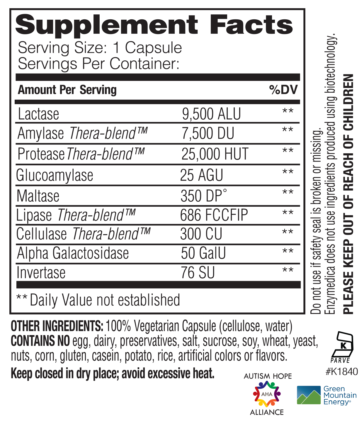 Enzymedica lacto 30caps facts , Zorgvuldig geselecteerd bij Morgen is Nu