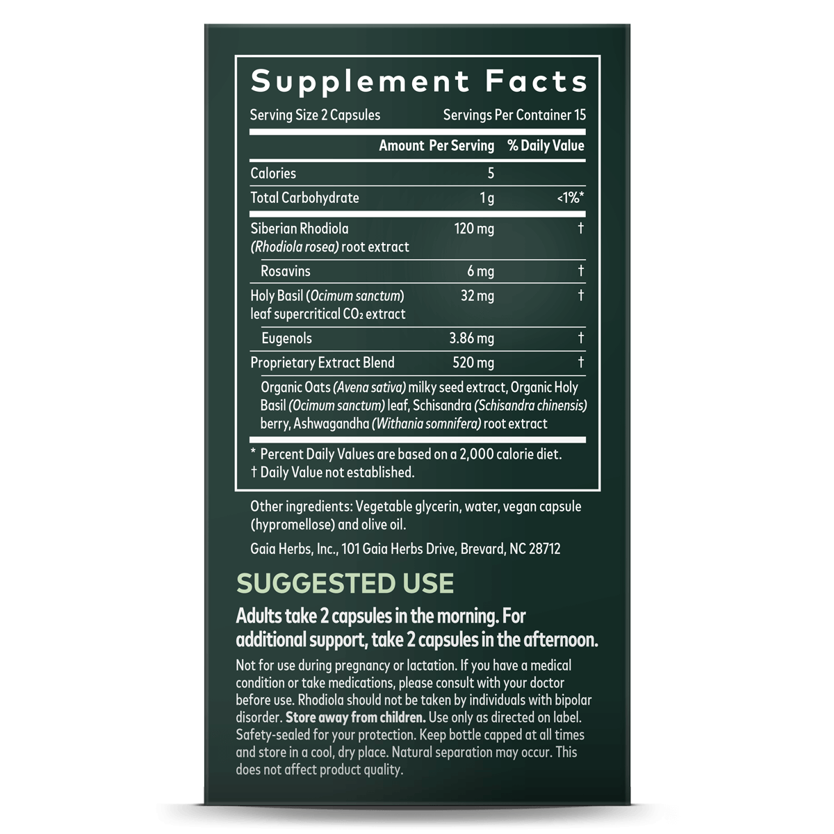 Gaia herbs stress response label2 , Een bewuste keuze voor kwaliteit