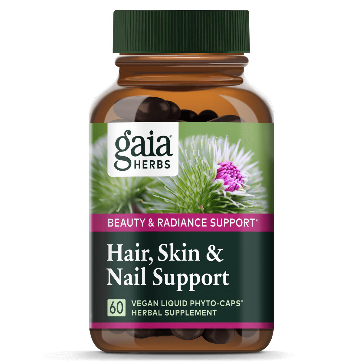 Gaia herbs hair skin nail support 60caps , Met zorg samengesteld