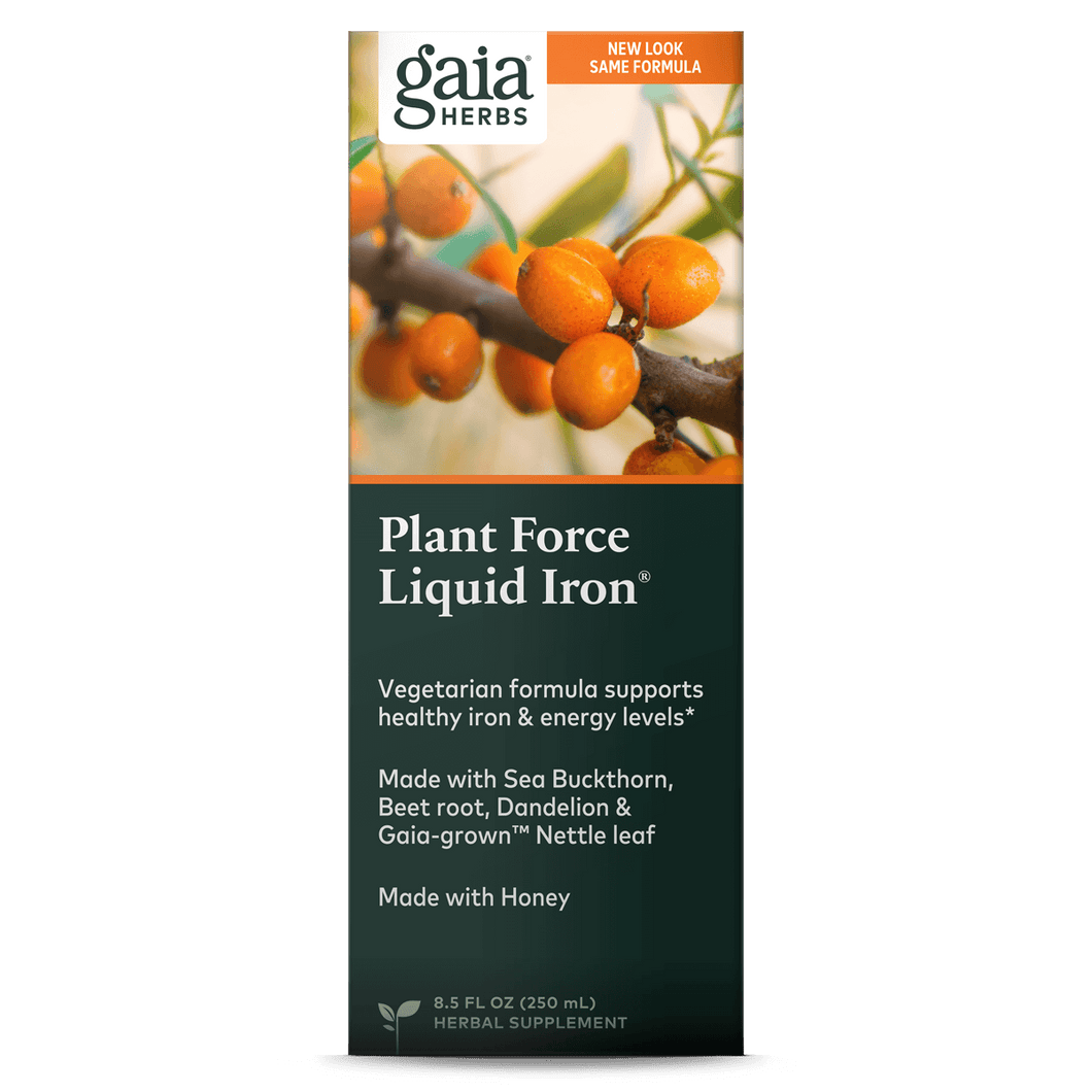 Gaia herbs plant force liquid iron label , Speciaal geselecteerd voor jou