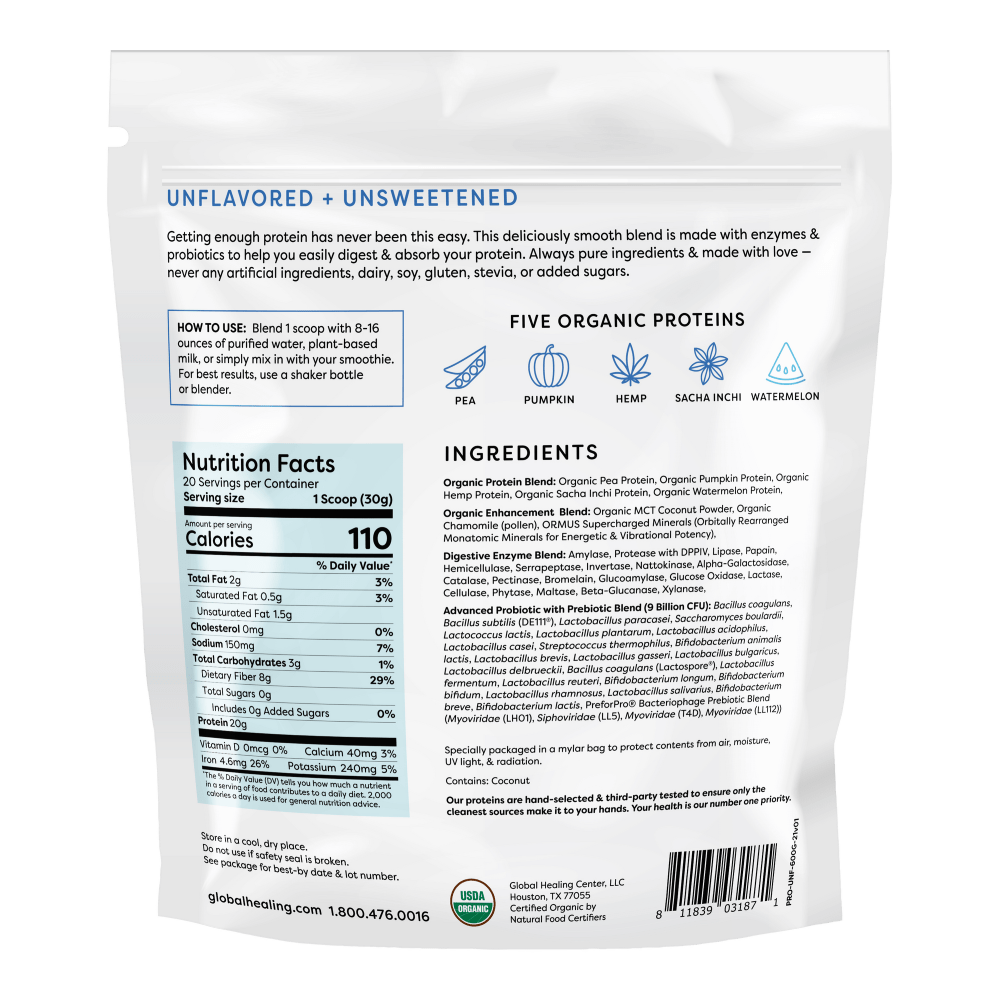 Global healing pure plant protein rear , Puur & zorgvuldig gekozen