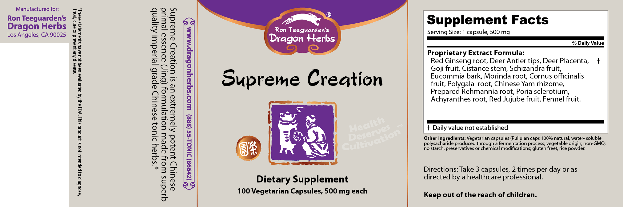 Supreme creation label dragon herbs , Een bewuste keuze voor kwaliteit