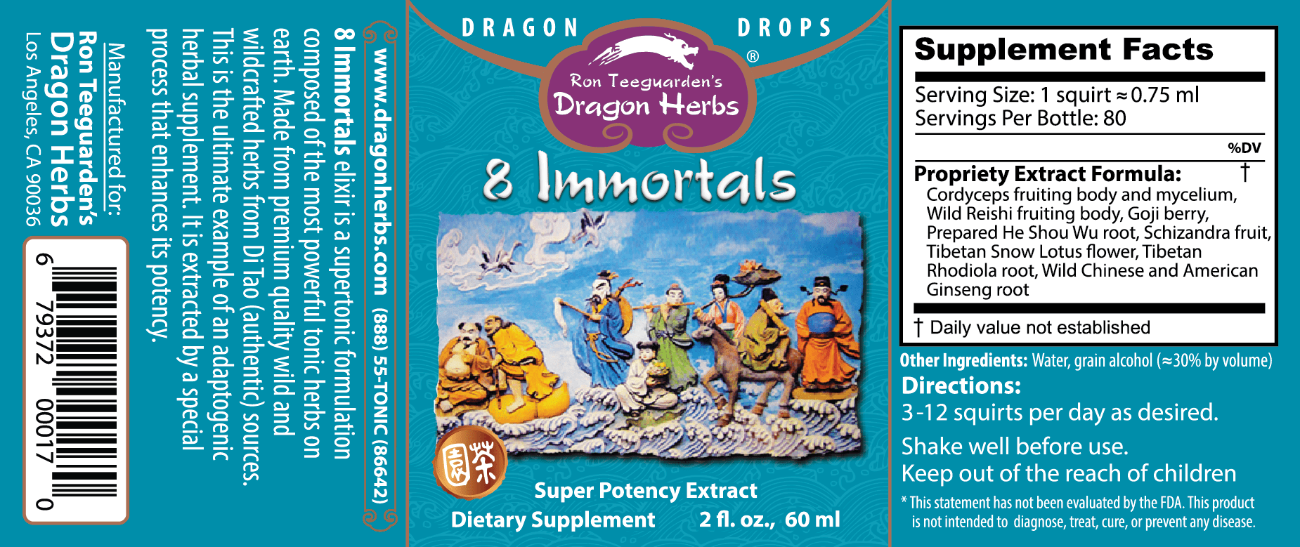 8 Immortals Label - Dragon Herbs