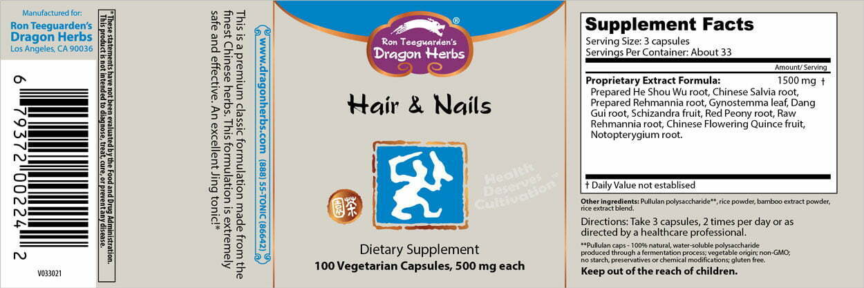 Dragon Herbs - Hair & nails label