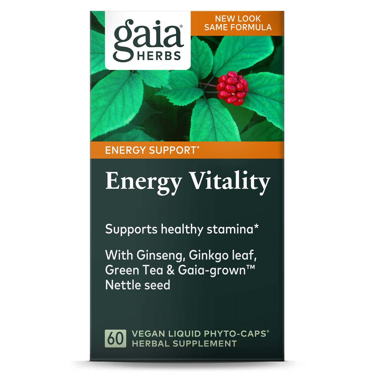 Gaia Herbs Energy Vitality label